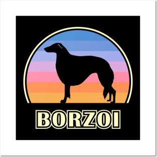 Borzoi Vintage Sunset Dog Posters and Art